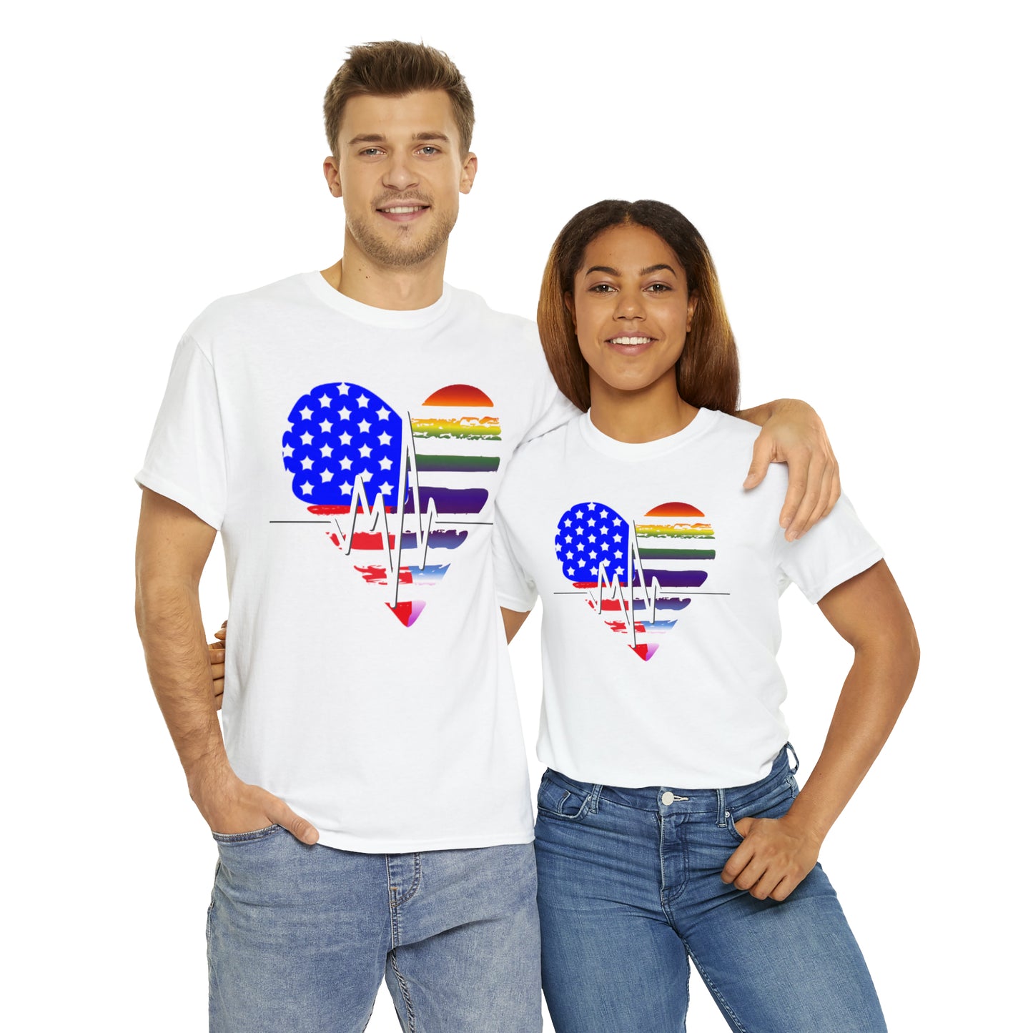 USA/LGBTQ+ Heart - Heartbeat