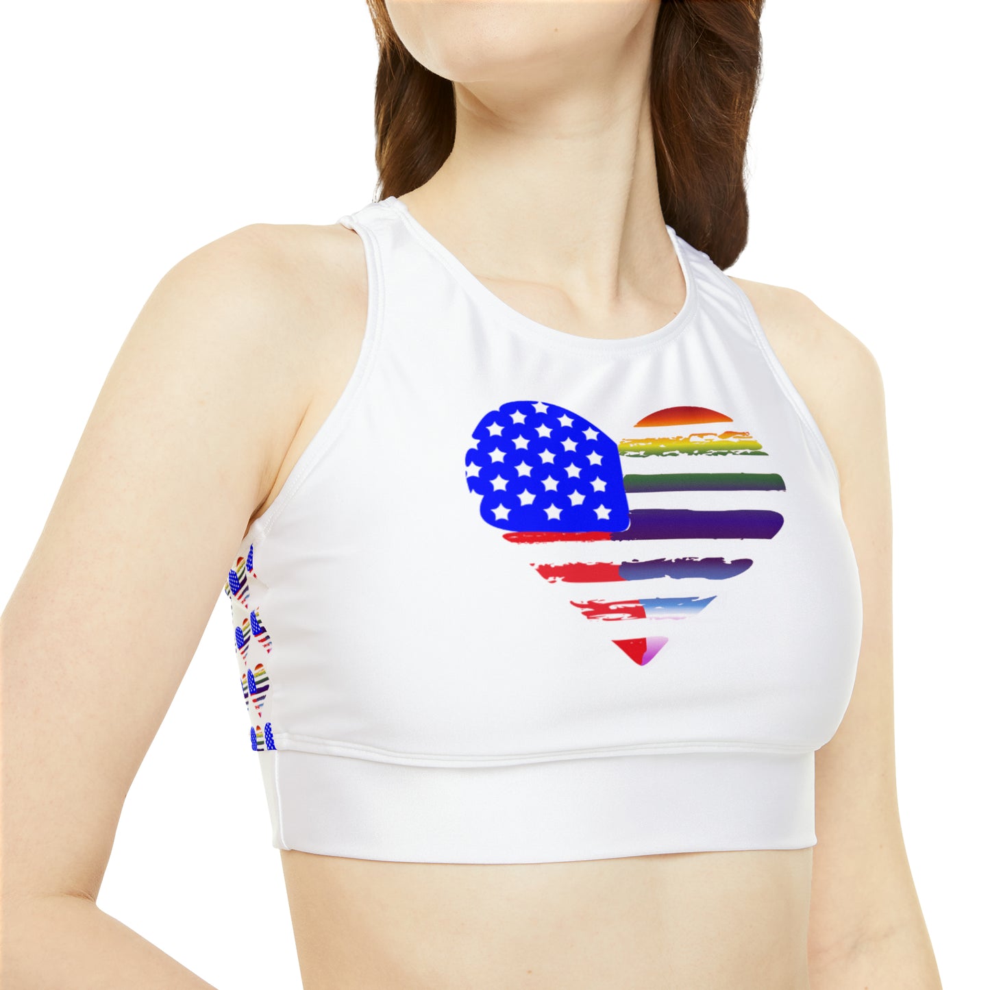USA/LGBTQ+ Heart Sports Bikini