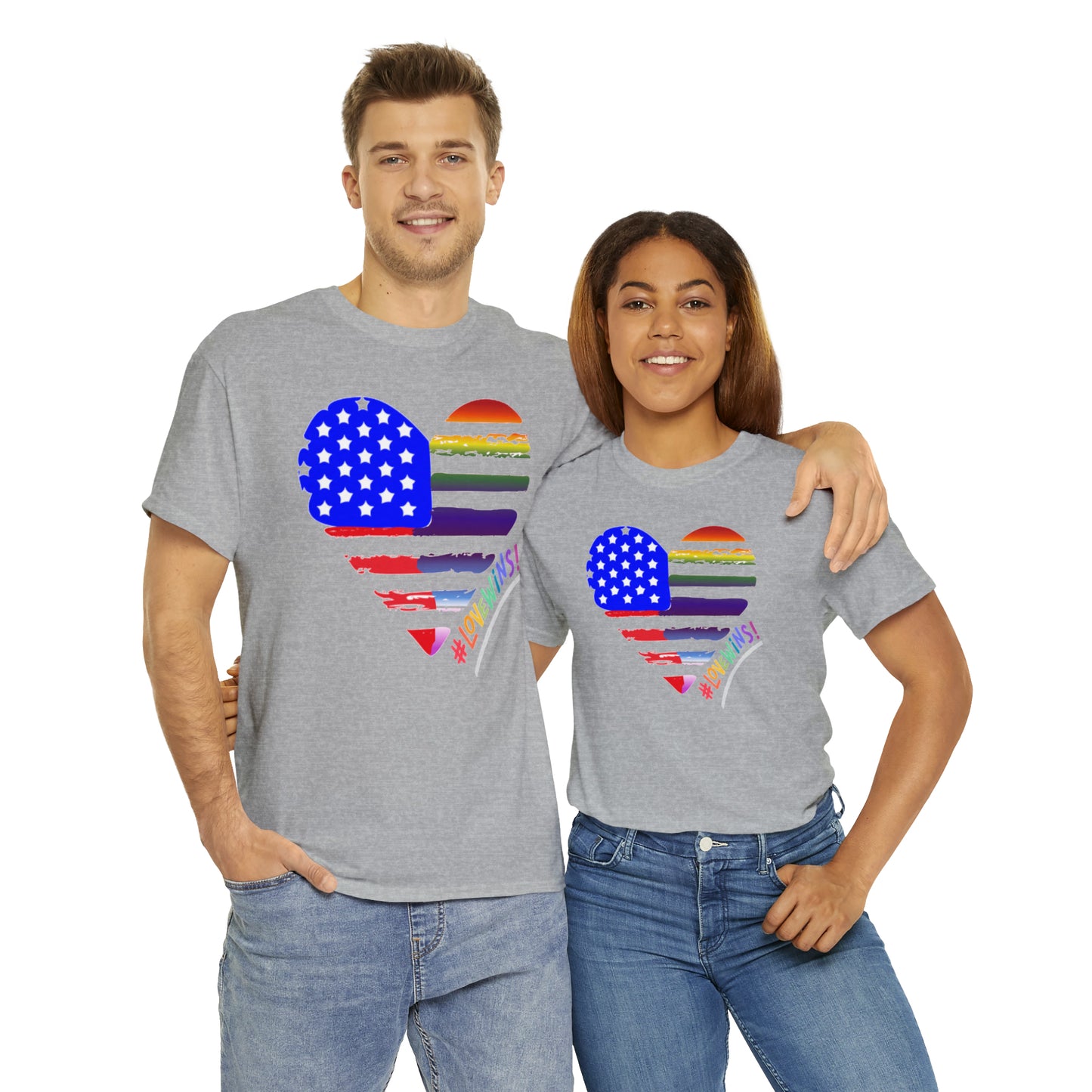 USA/LGBTQ+ Heart - Love Wins!