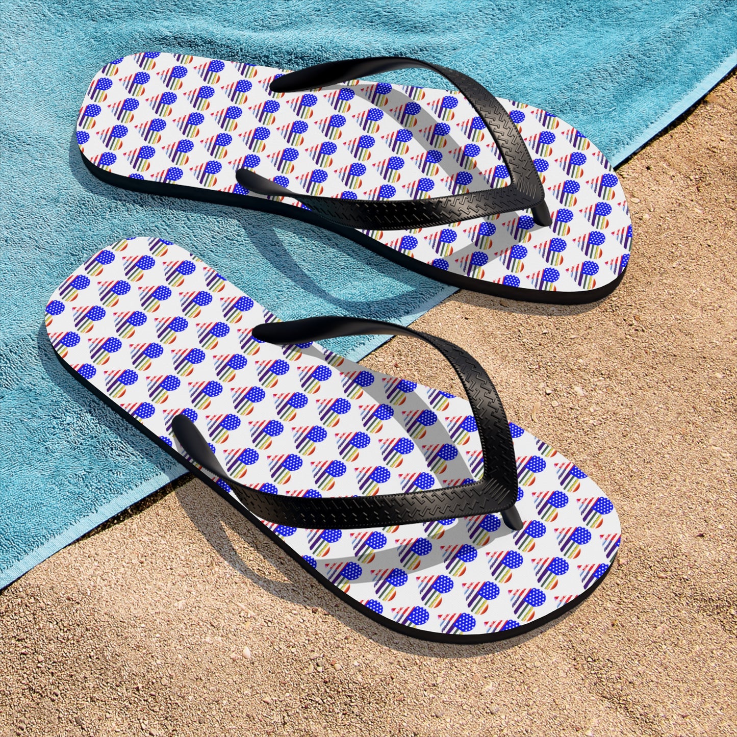 USA/LGBTQ+ Heart Flip-Flops