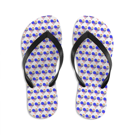 USA/LGBTQ+ Heart Flip-Flops