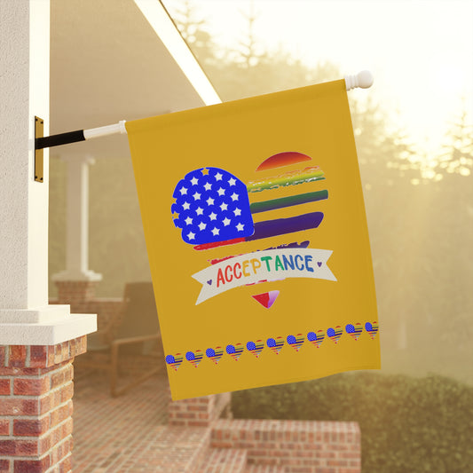 USA/LGBTQ+ Heart - Acceptance Flag - Yellow