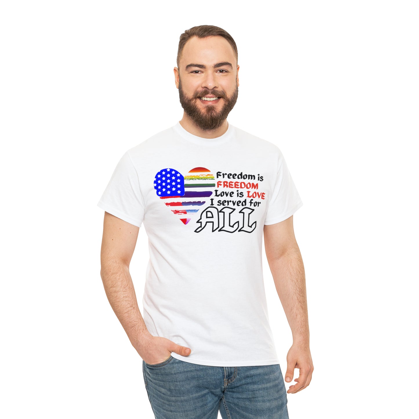 USA/LGBTQ+ Flag - Veteran - I Served for ALL