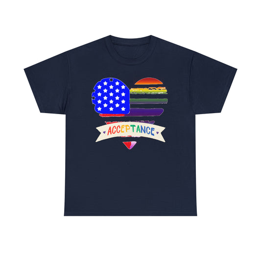 USA/LGBTQ+ Heart - ACCEPTANCE