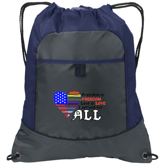 "I Served for ALL" USA Patriotic/Inclusion Heart Cinch Pack