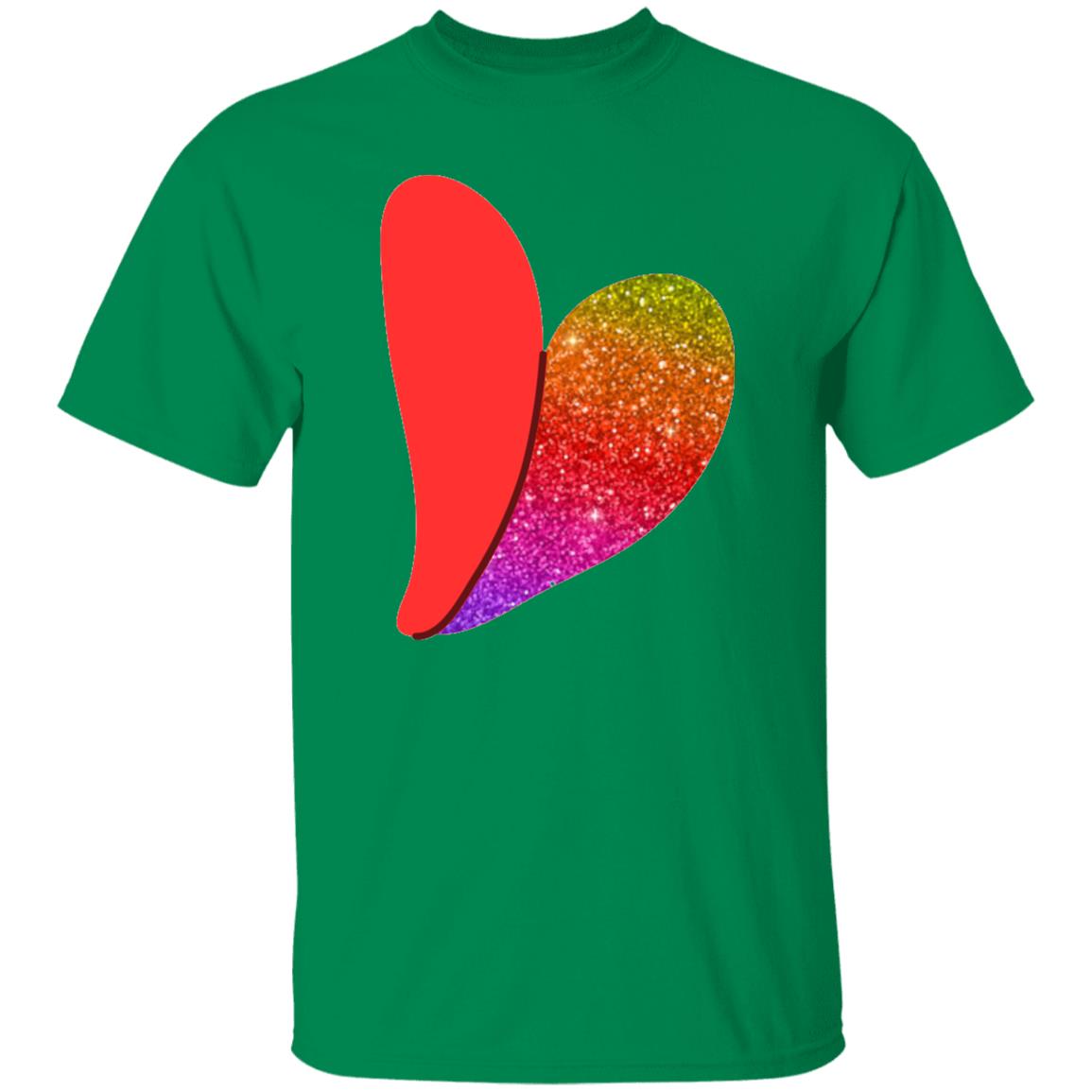 Rainbow Glitter Heart Rainbow Heart Tee