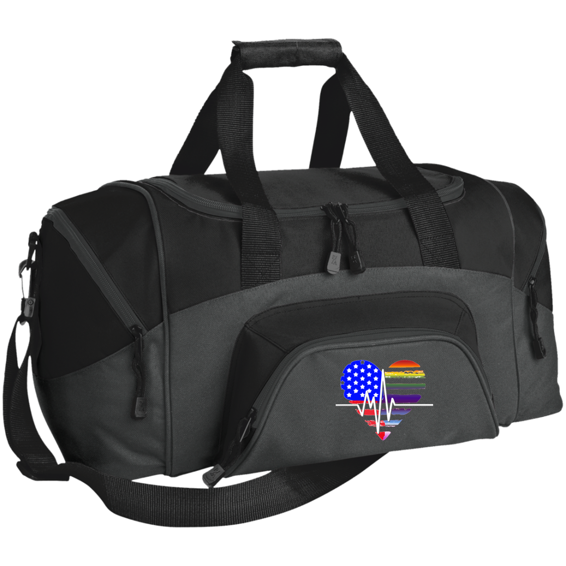 Heartbeat USA Patriotic/Inclusion Heart Sport Duffel Bag