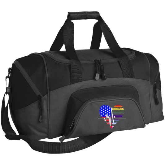 Heartbeat USA Patriotic/Inclusion Heart Sport Duffel Bag