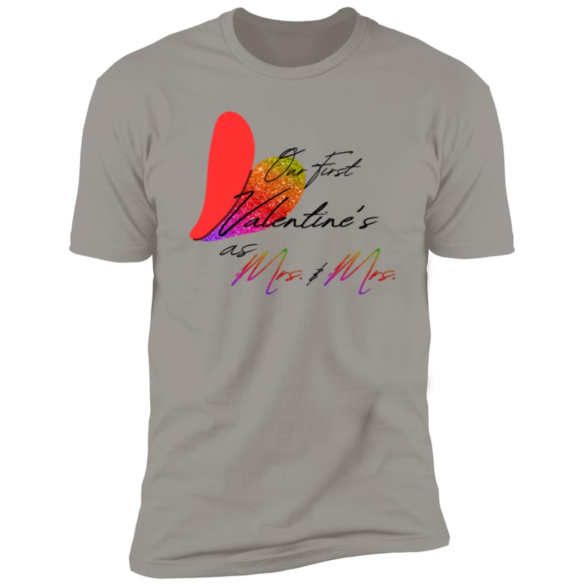 Mrs and Mrs - Rainbow Glitter Premium Tee