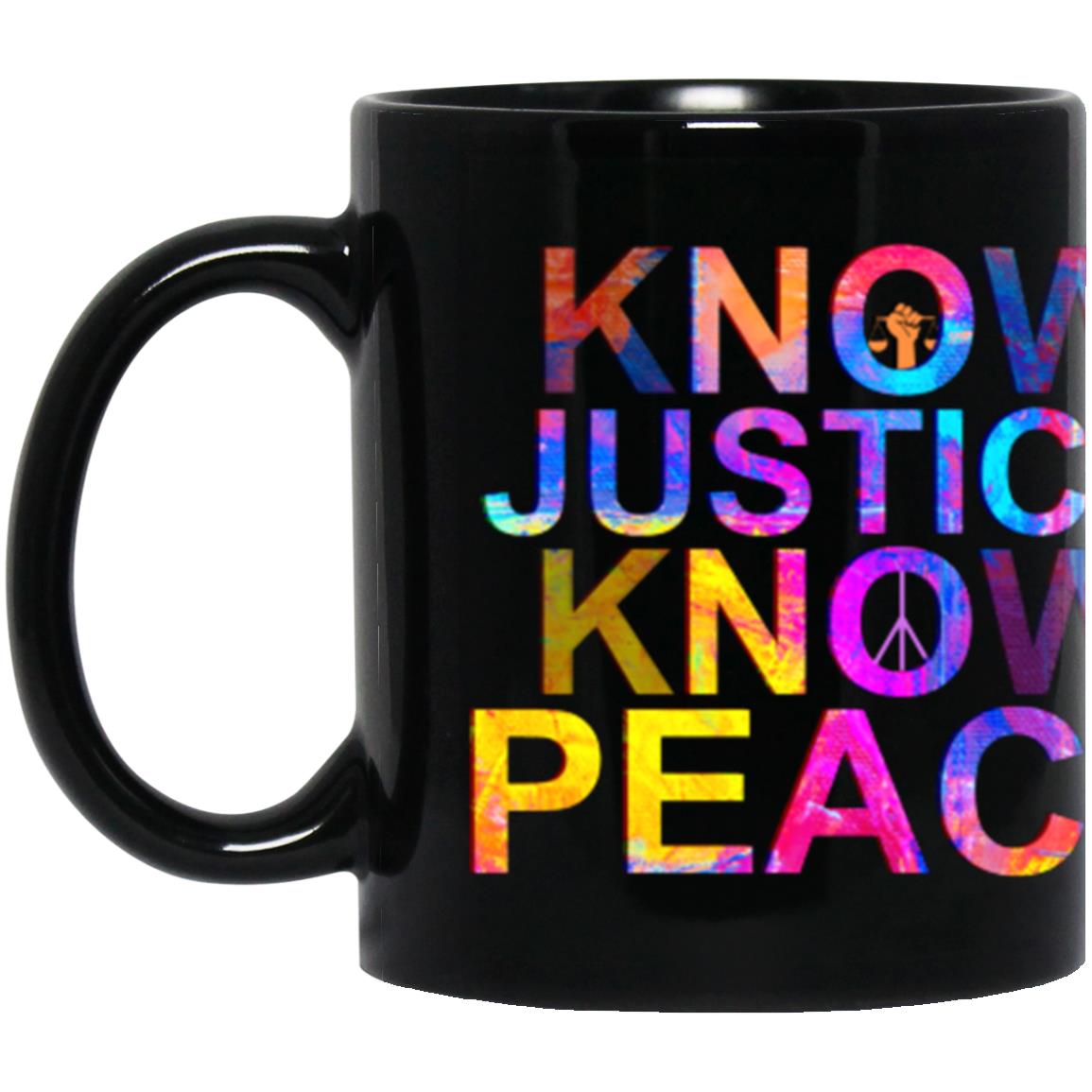 kNOw Justice kNOw Peace - double tile BM11OZ 11 oz. Black Mug