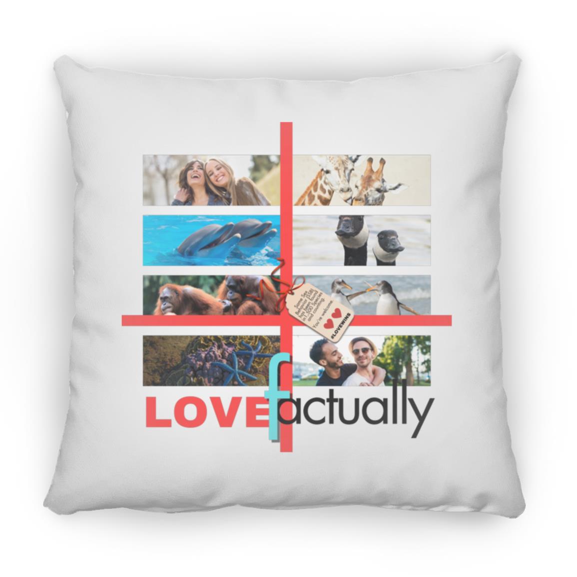 LOVE factually Square Pillow (Large)