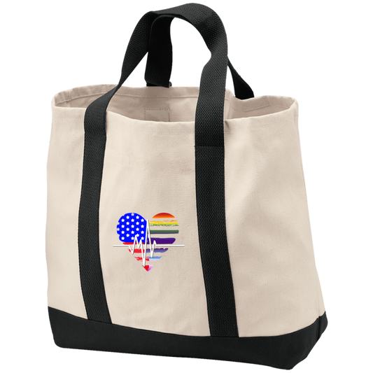 Heartbeat Patriotic/LGBTQIA+ Flag Heart Tote