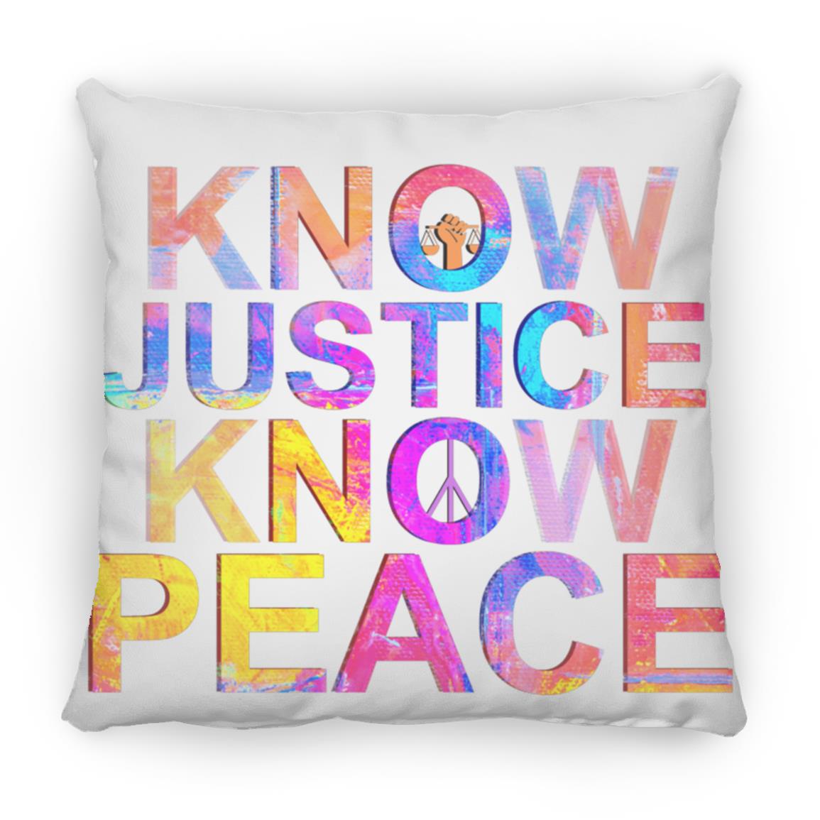 kNOw Justice kNOw Peace - orig ZP16 Medium Square Pillow