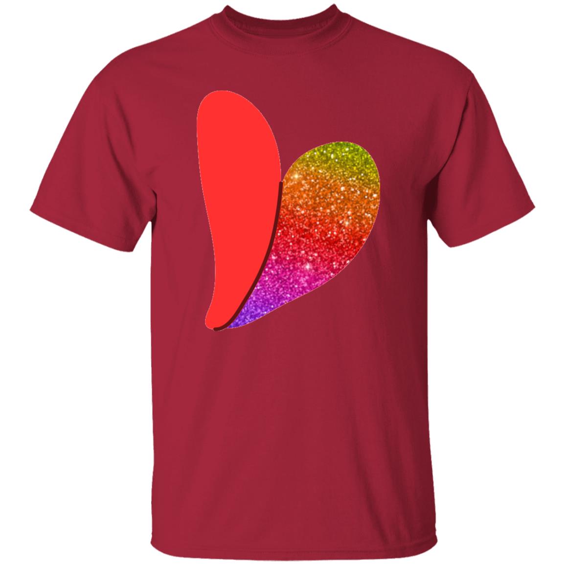 Rainbow Glitter Heart Rainbow Heart Tee