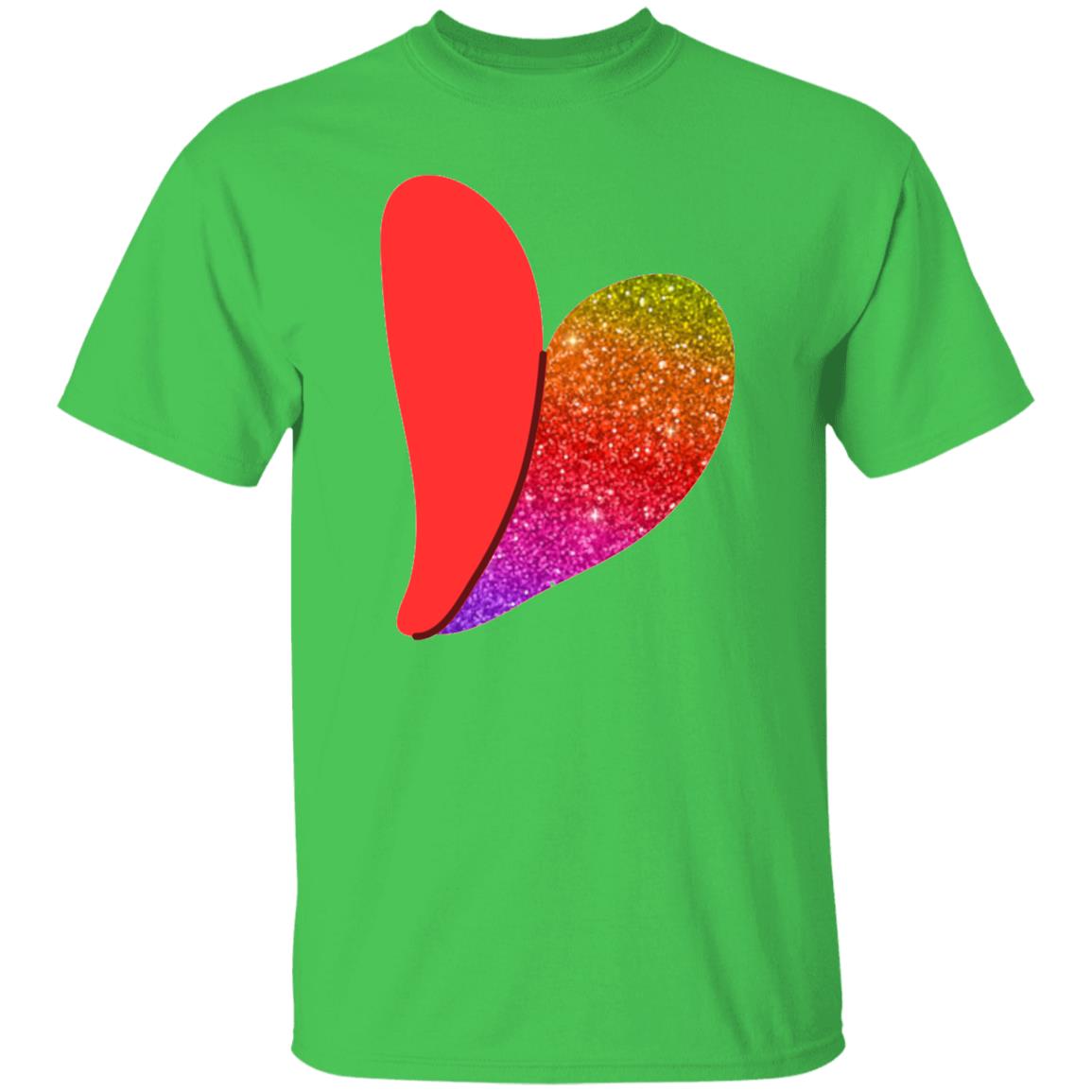 Rainbow Glitter Heart Rainbow Heart Tee