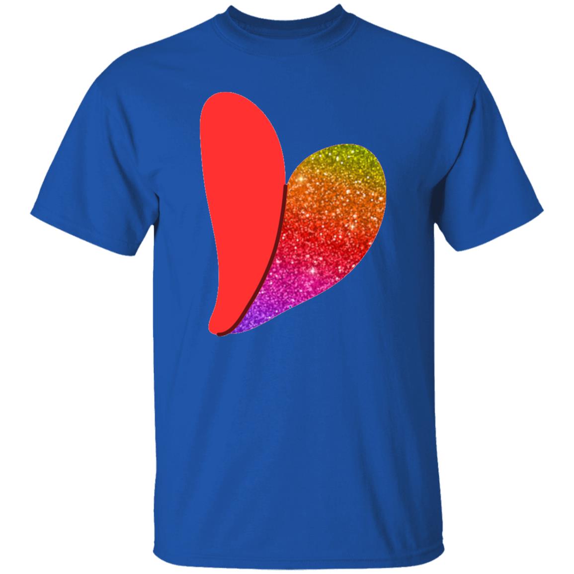 Rainbow Glitter Heart Rainbow Heart Tee