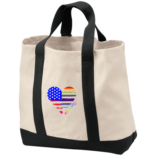 "Love Wins" Patriotic/LGBTQIA+ Heart Tote