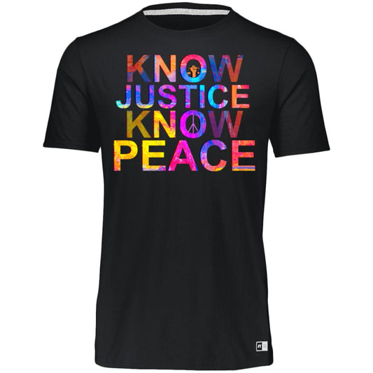 kNOw Justice kNOw Peace - orig 64STTM Essential Dri-Power Tee