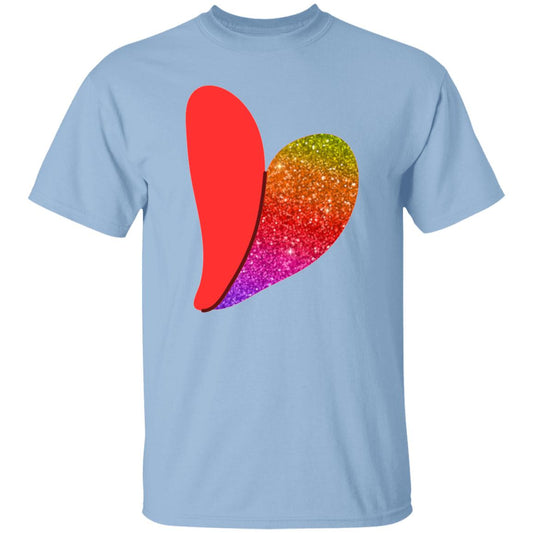 Rainbow Glitter Heart Rainbow Heart Tee