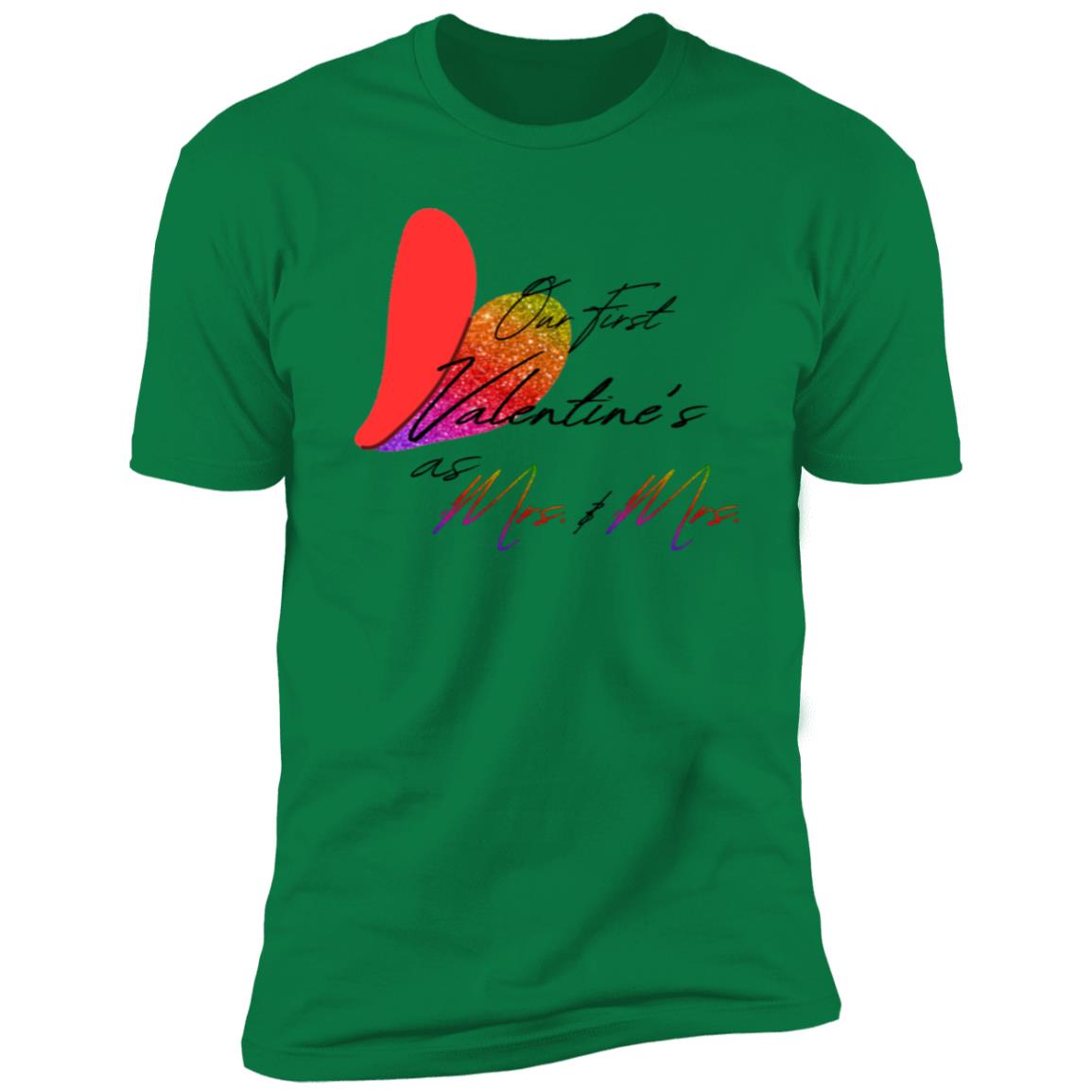 Mrs and Mrs - Rainbow Glitter Premium Tee