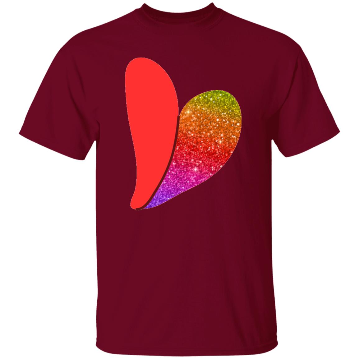 Rainbow Glitter Heart Rainbow Heart Tee