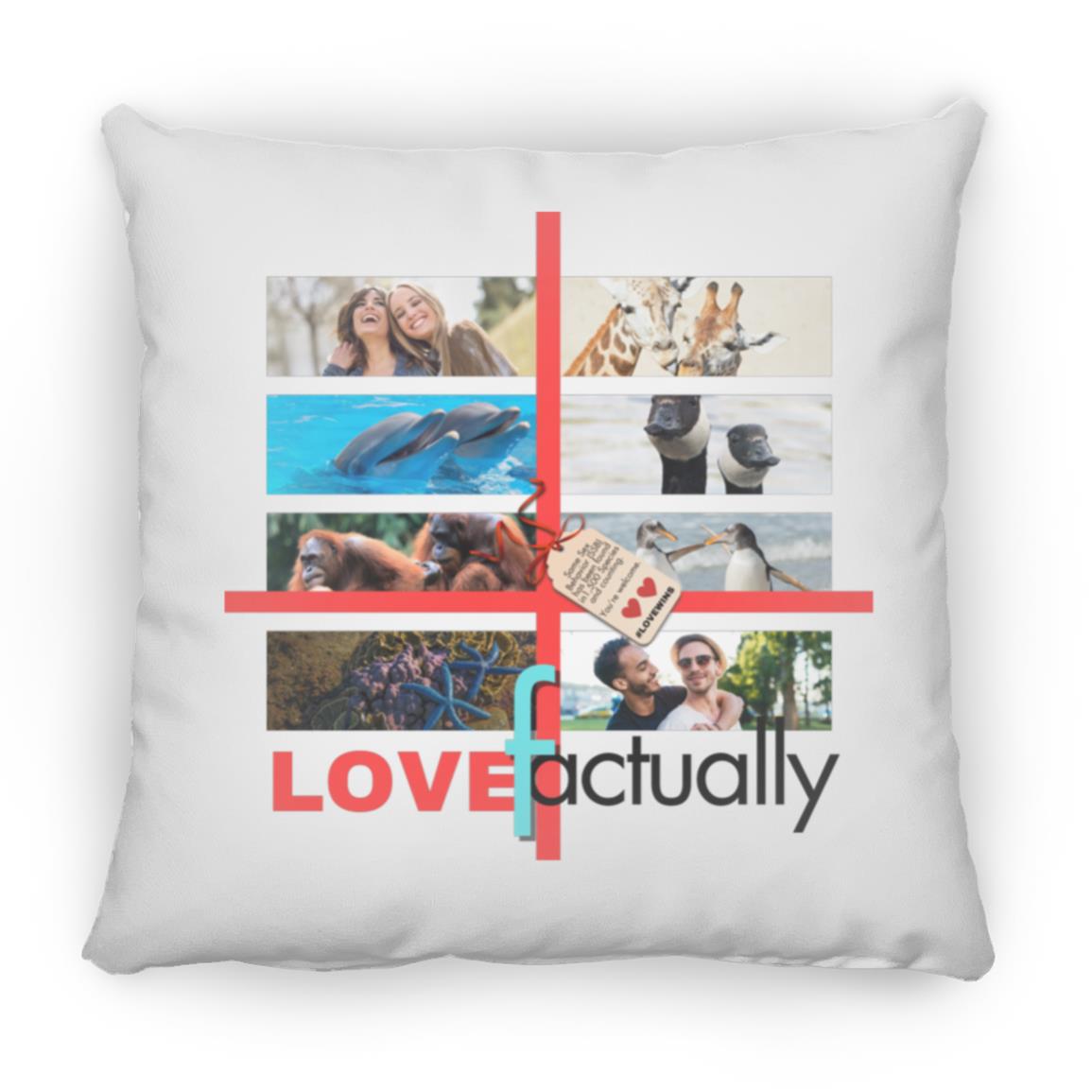 LOVE factually Square Pillow (Medium)