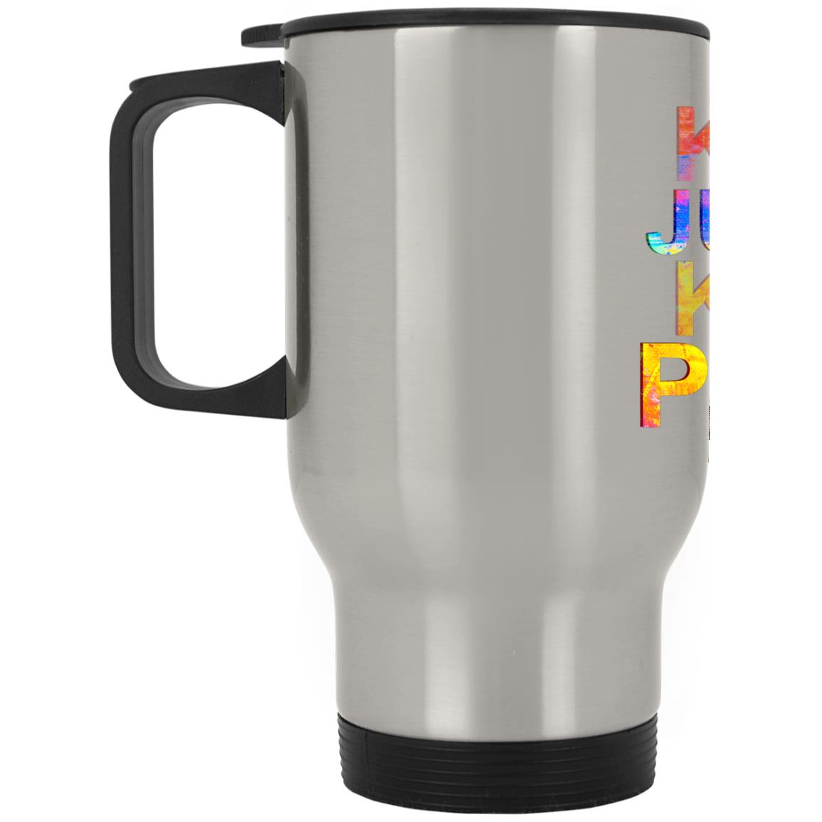 kNOw Justice kNOw Peace - orig XP8400S Silver Stainless Travel Mug