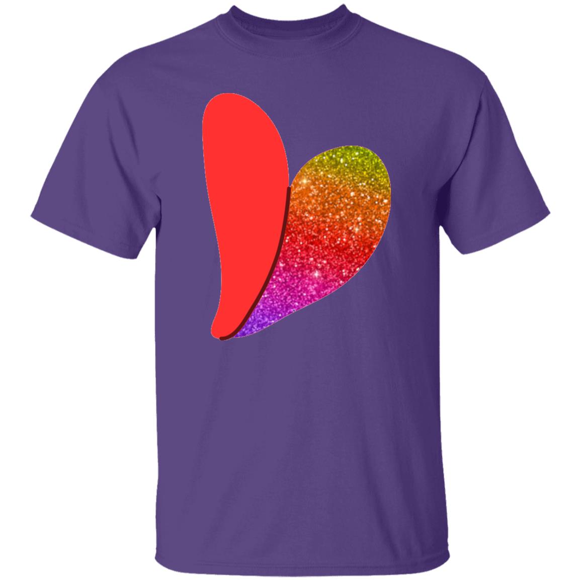 Rainbow Glitter Heart Rainbow Heart Tee