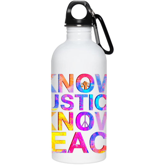 kNOw Justice kNOw Peace - orig 23663 20 oz. Stainless Steel Water Bottle