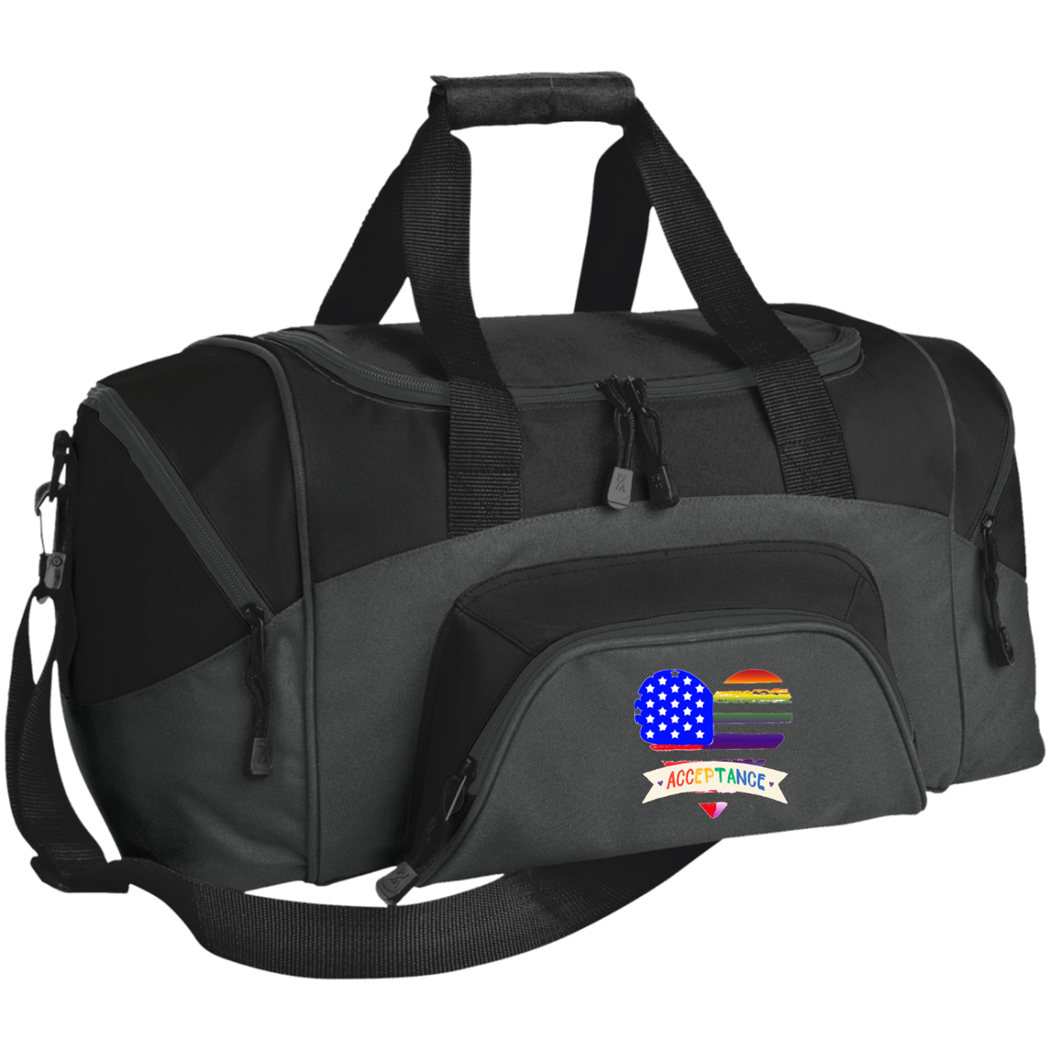 "Acceptance" USA Patriotic/Inclusion Heart Sport Duffel Bag