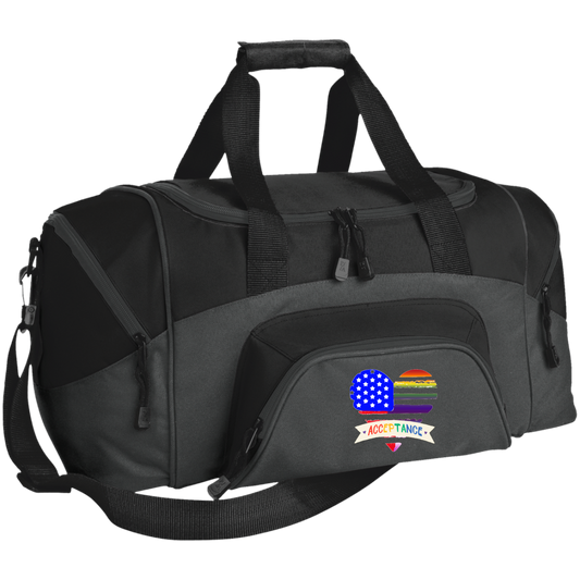 "Acceptance" USA Patriotic/Inclusion Heart Sport Duffel Bag