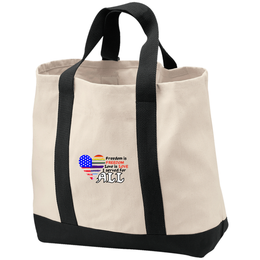 Veteran "Freedom for All" Patriotic/LGBTQOA+ Flag Heart Tote