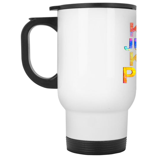 kNOw Justice kNOw Peace - orig XP8400W White Travel Mug