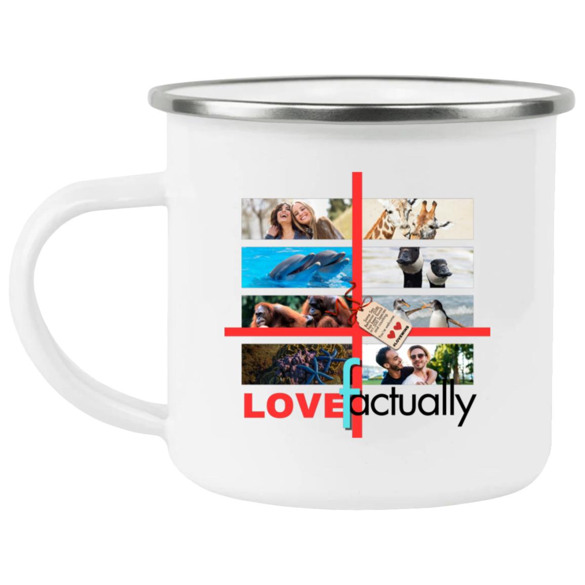 Love Factually 12 oz. Enamel Camping Mug