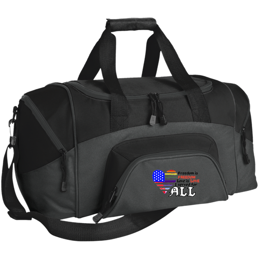 "I Served for ALL" Veteran USA Patriotic/Inclusion Heart Sport Duffel Bag