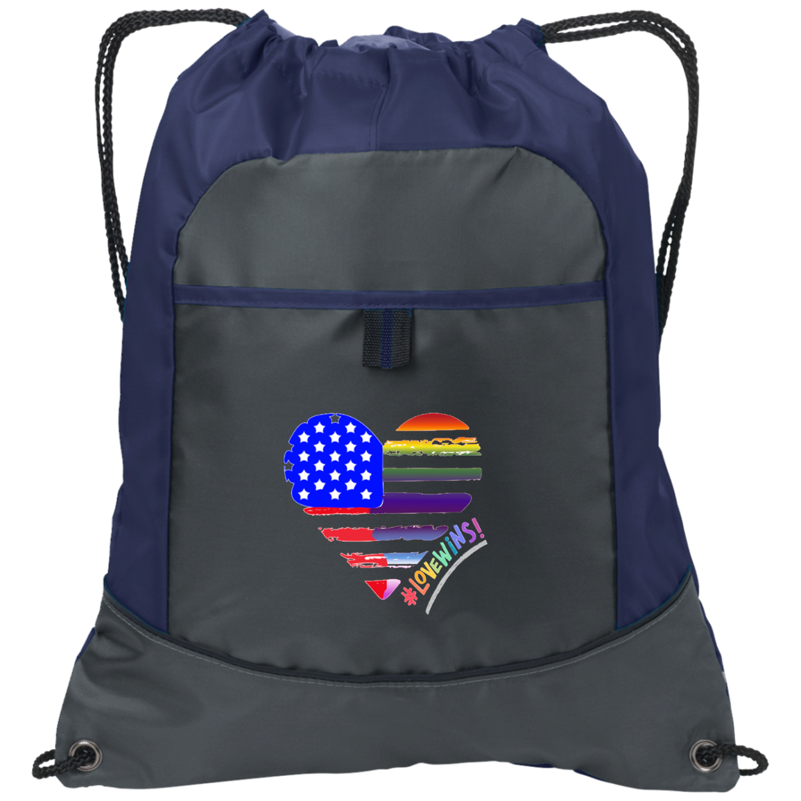 "Love Wins" USA Patriotic/Inclusion Heart Cinch Pack