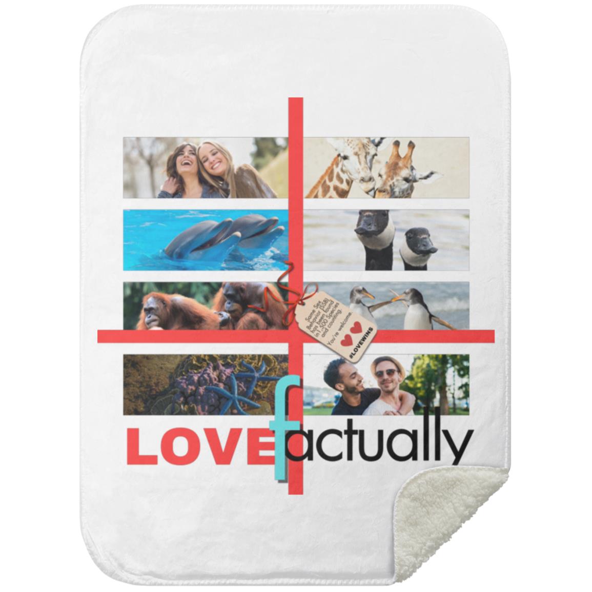 LOVE factually 30x40-inch Sherpa Blanket