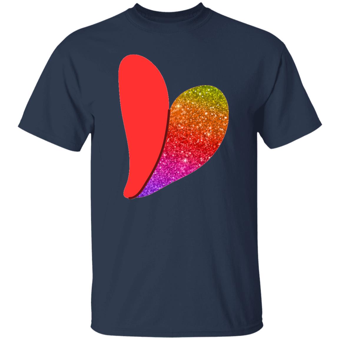 Rainbow Glitter Heart Rainbow Heart Tee