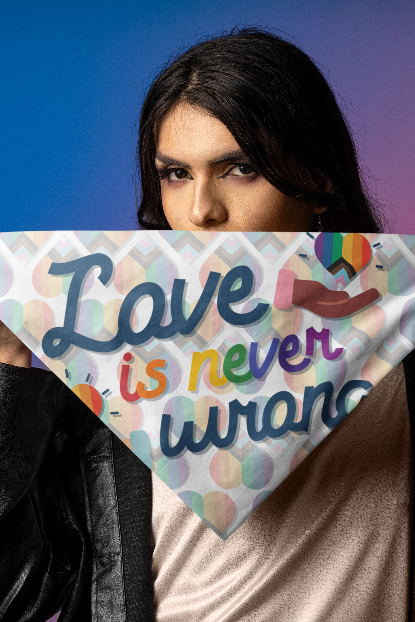 Inclusive Hearts Love is Never Wrong bandana