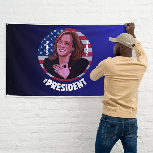 Kamala Harris 2024-2032 Presidential Campaign Flag - 3x5 ft Art Deco Design