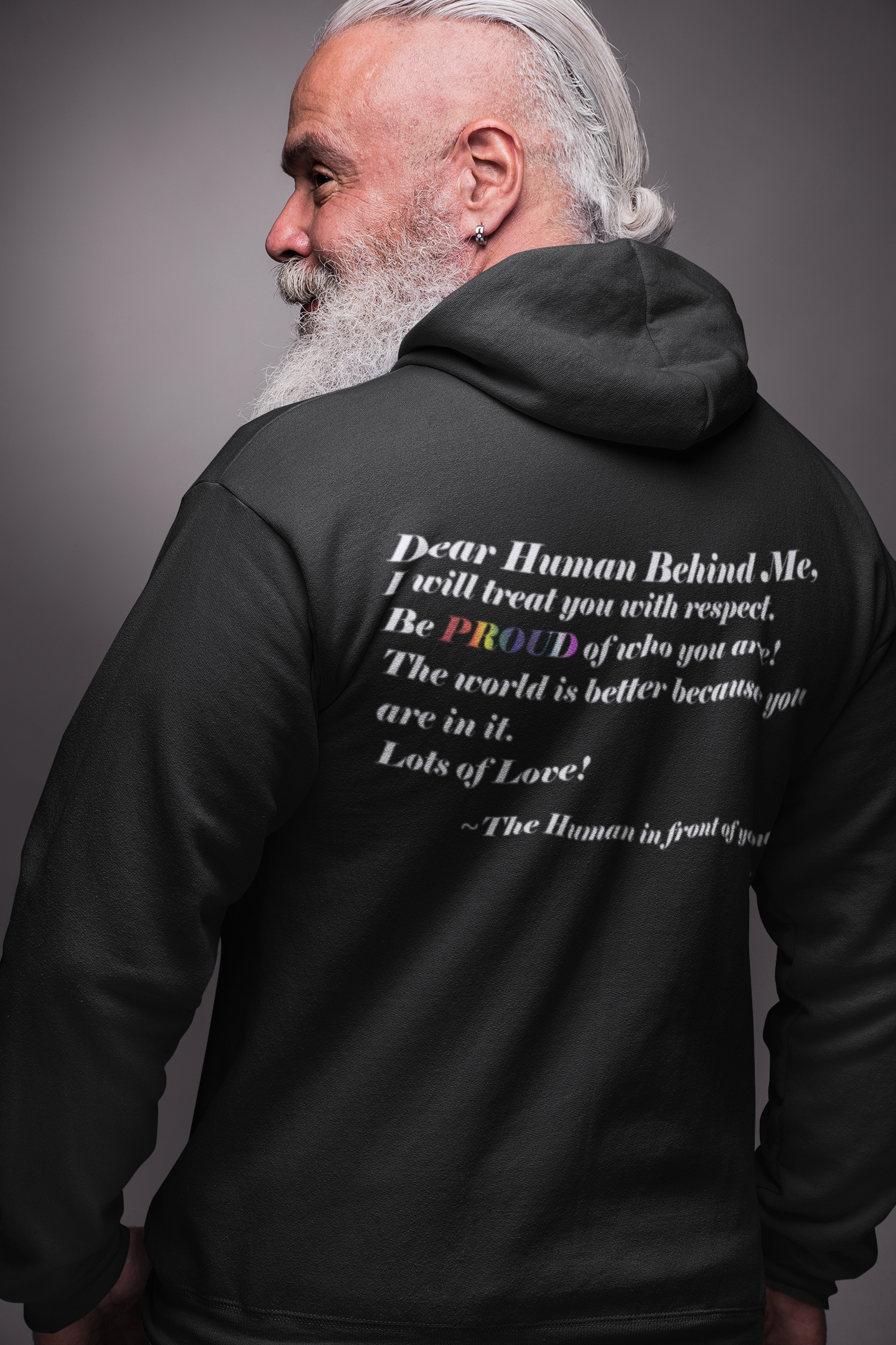 Love Yourself - Dear Human Behind Me - FRONT AND BACK - Unisex Heavy Blend™ Hooded Sweatshirt