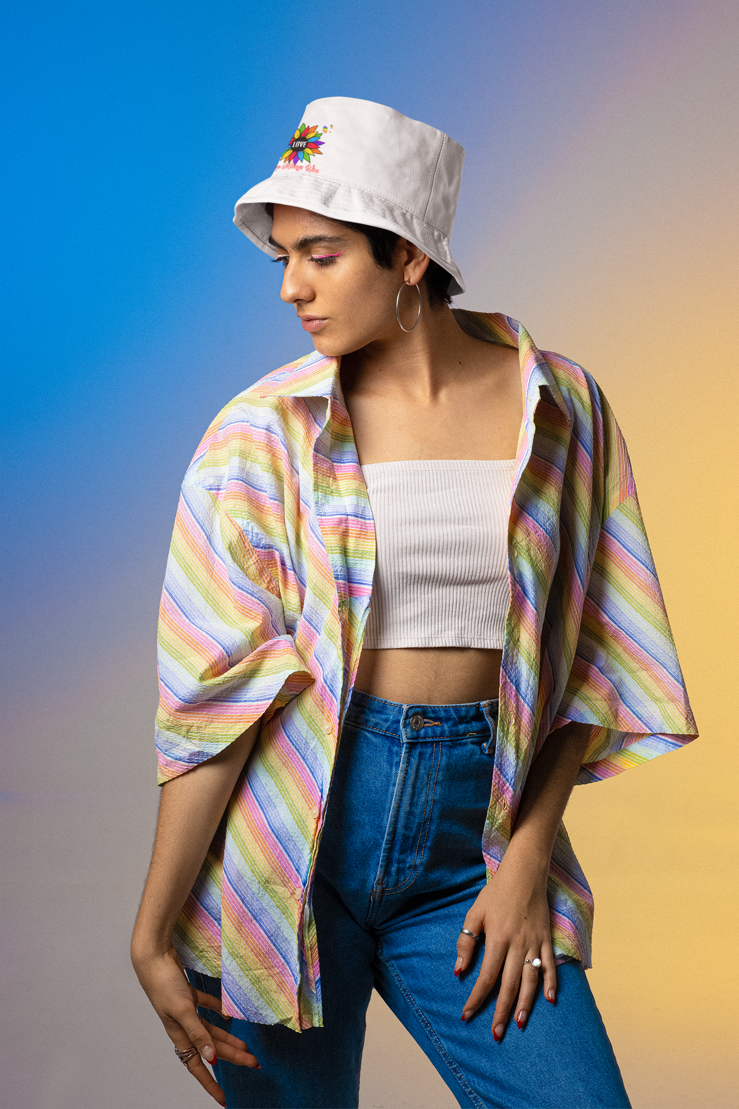 Love Always Wins - Traditional Rainbow - Reversible bucket hat