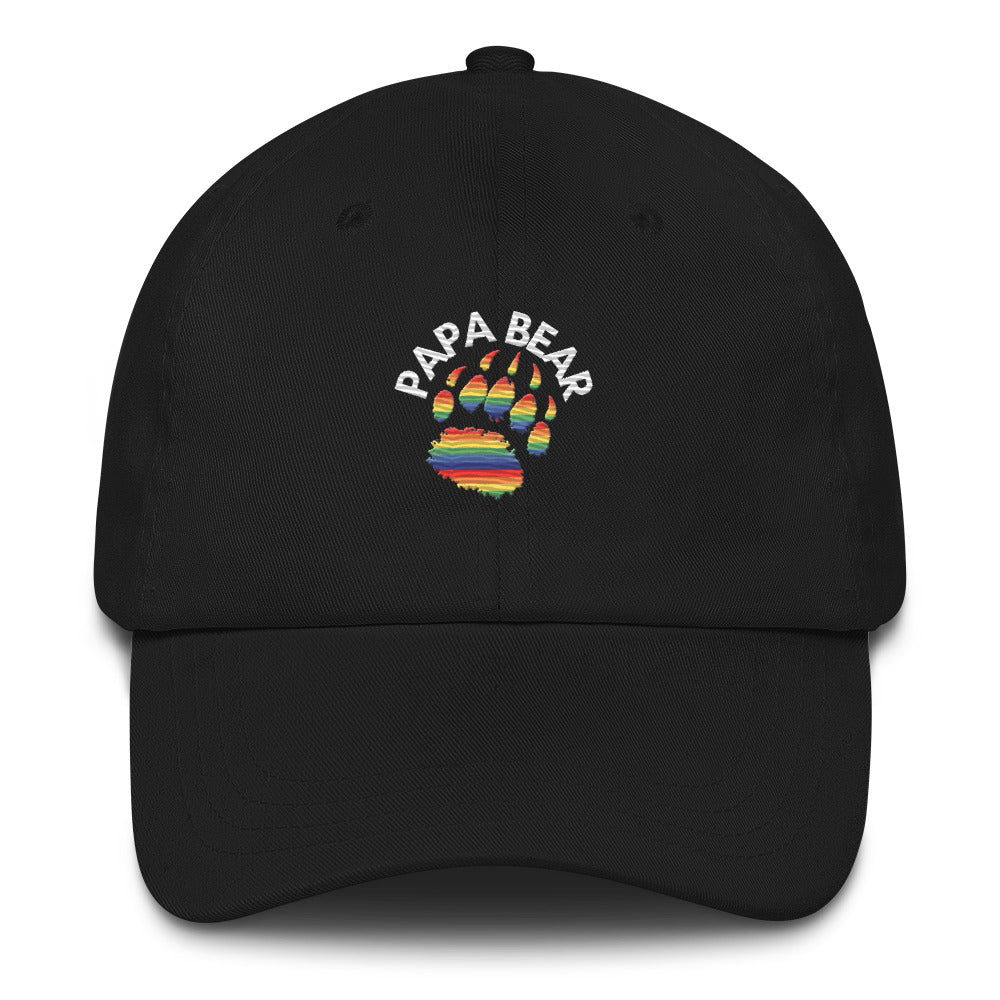 Papa Bear Dad Hat - Embroidered - Rainbow Paw