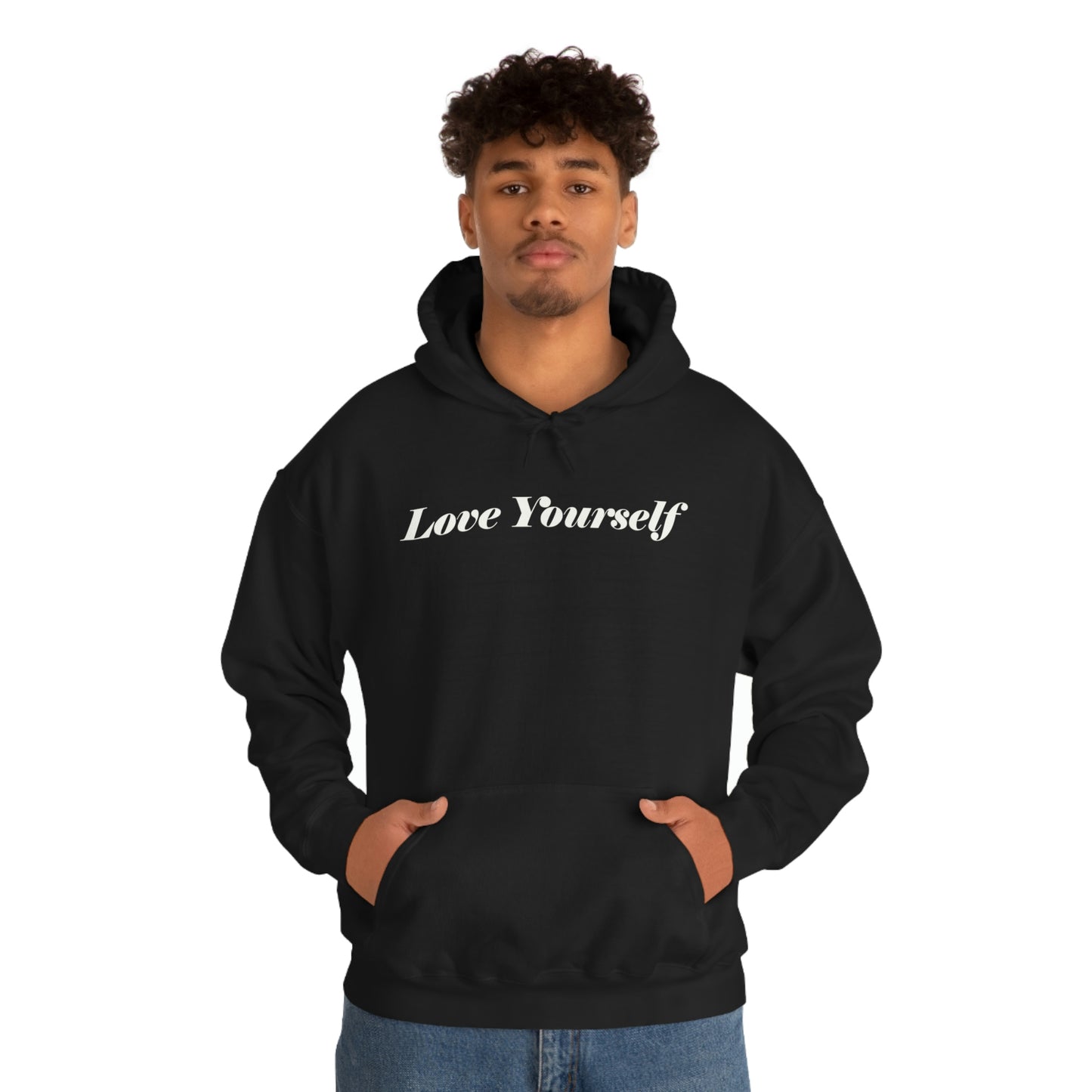 Love Yourself - Dear Human Behind Me - FRONT AND BACK - Unisex Heavy Blend™ Hooded Sweatshirt