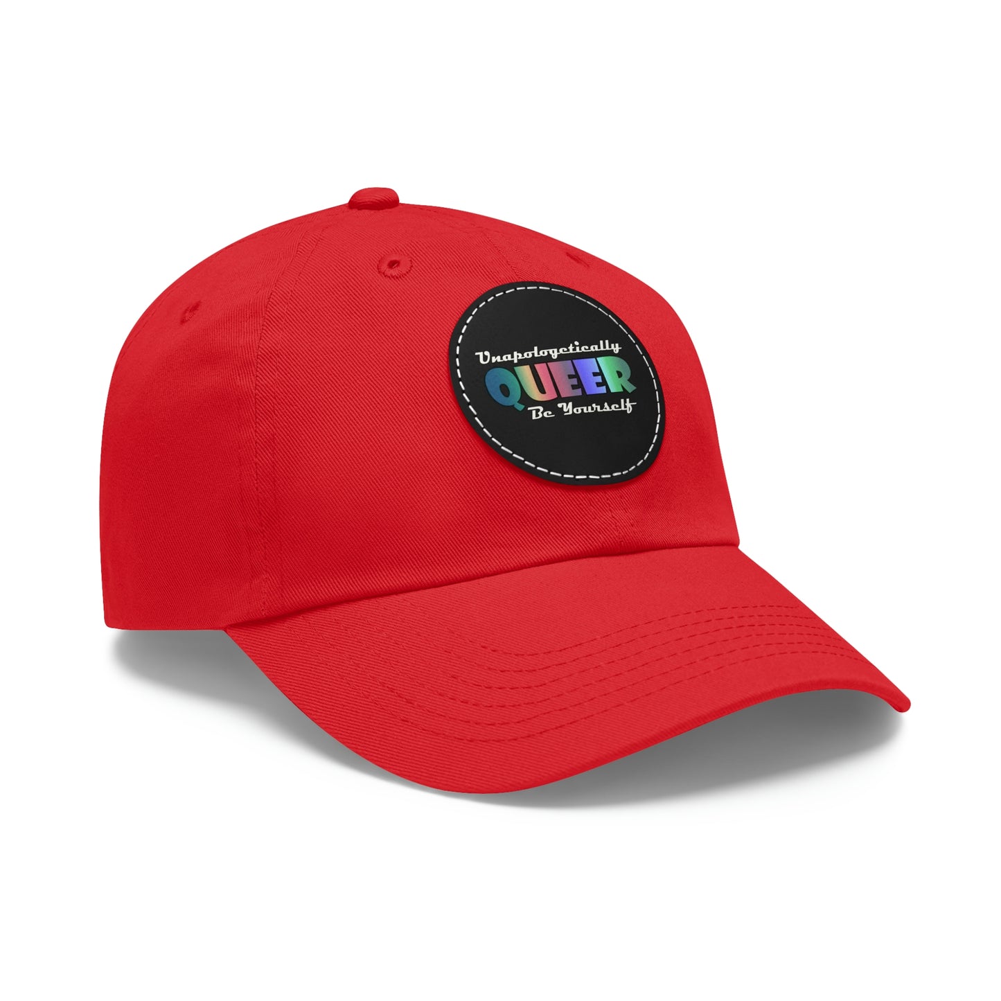 Unapologetically Queer - Be Yourself Hat with Leather Patch (Round)