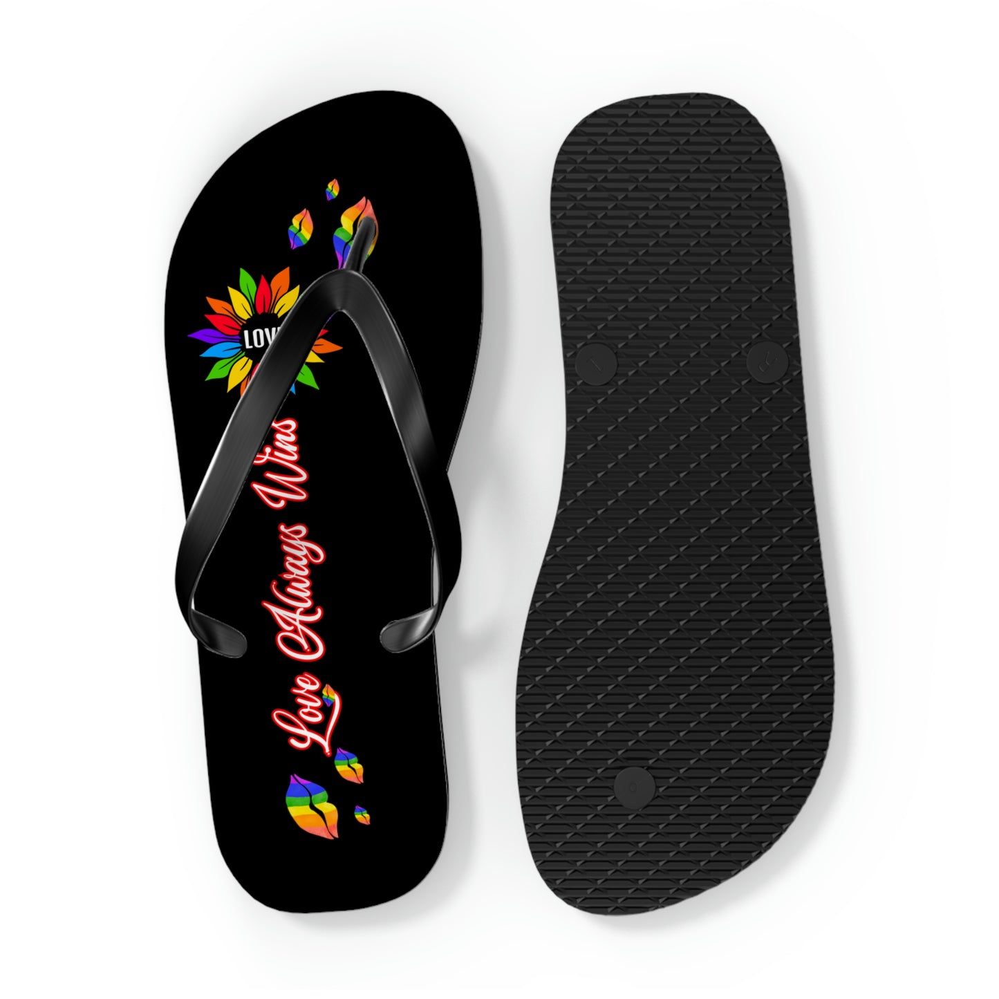 Love Always Wins - Traditional Rainbow - Flip Flops