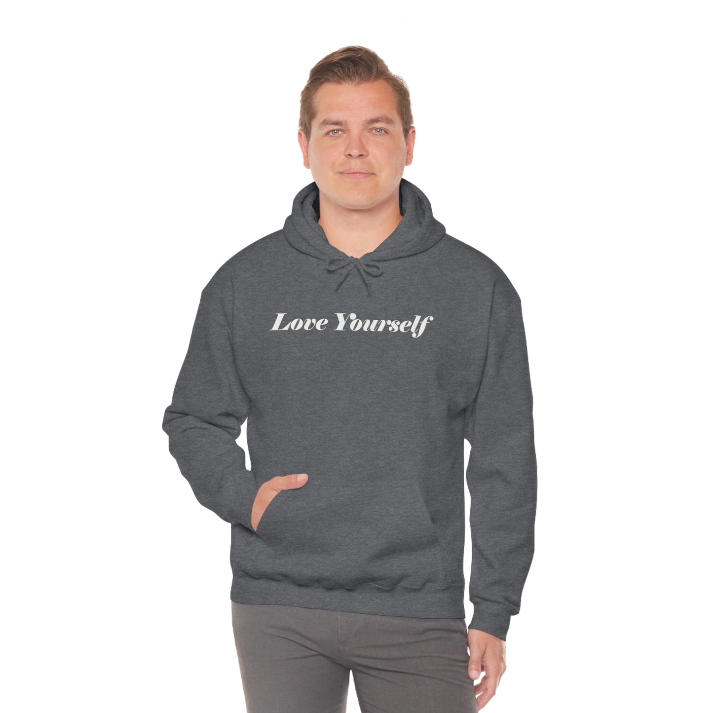 Love Yourself - Dear Human Behind Me - FRONT AND BACK - Unisex Heavy Blend™ Hooded Sweatshirt