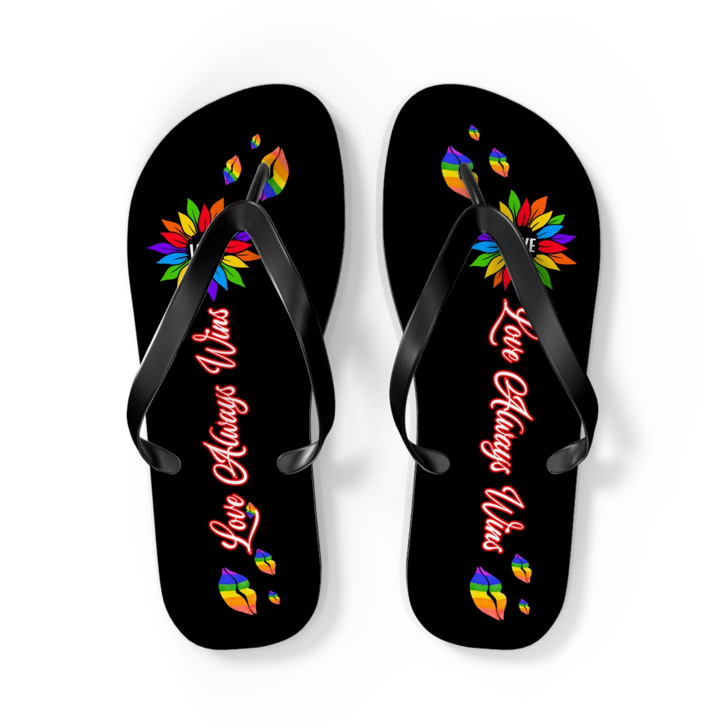 Love Always Wins - Traditional Rainbow - Flip Flops