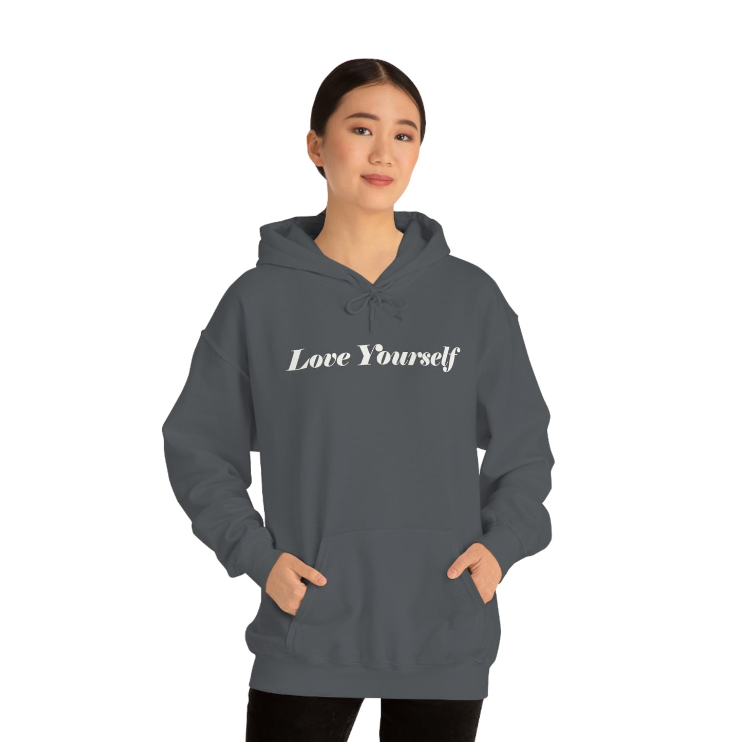 Love Yourself - Dear Human Behind Me - FRONT AND BACK - Unisex Heavy Blend™ Hooded Sweatshirt