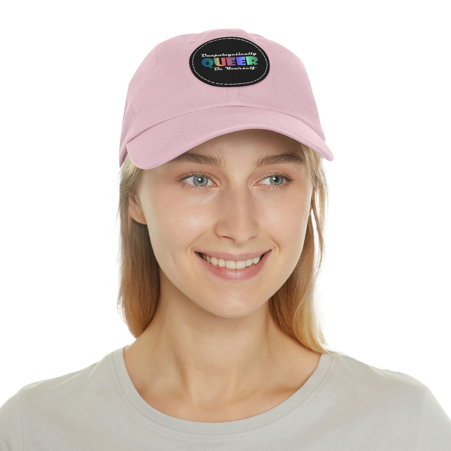 Unapologetically Queer - Be Yourself Hat with Leather Patch (Round)